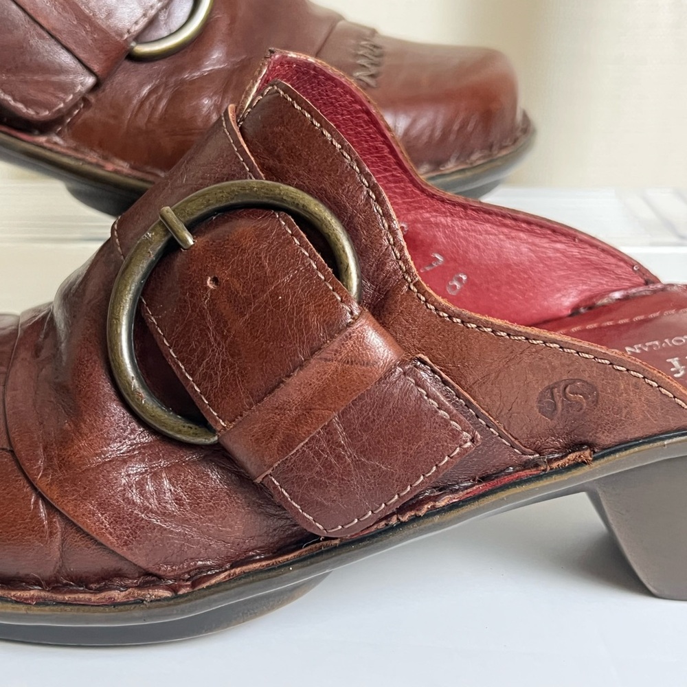 Josef Seibel Leather Clogs With Buckle - Picture 3 of 16